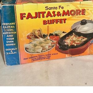 Salton Santa Fe Fajitas More Buffet Electric Grill Cooker Tortilla Stand
